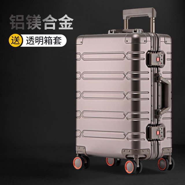 KLQDZMS-maleta de viaje de aleación de aluminio y magnesio Unisex, Maleta Universal con contraseña para rueda, alta calidad