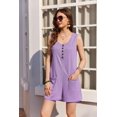 thumbnail image 4 of Romper Ekouaer para mujer, gofre, sin mangas, color lila, talla M, 4 of 6
