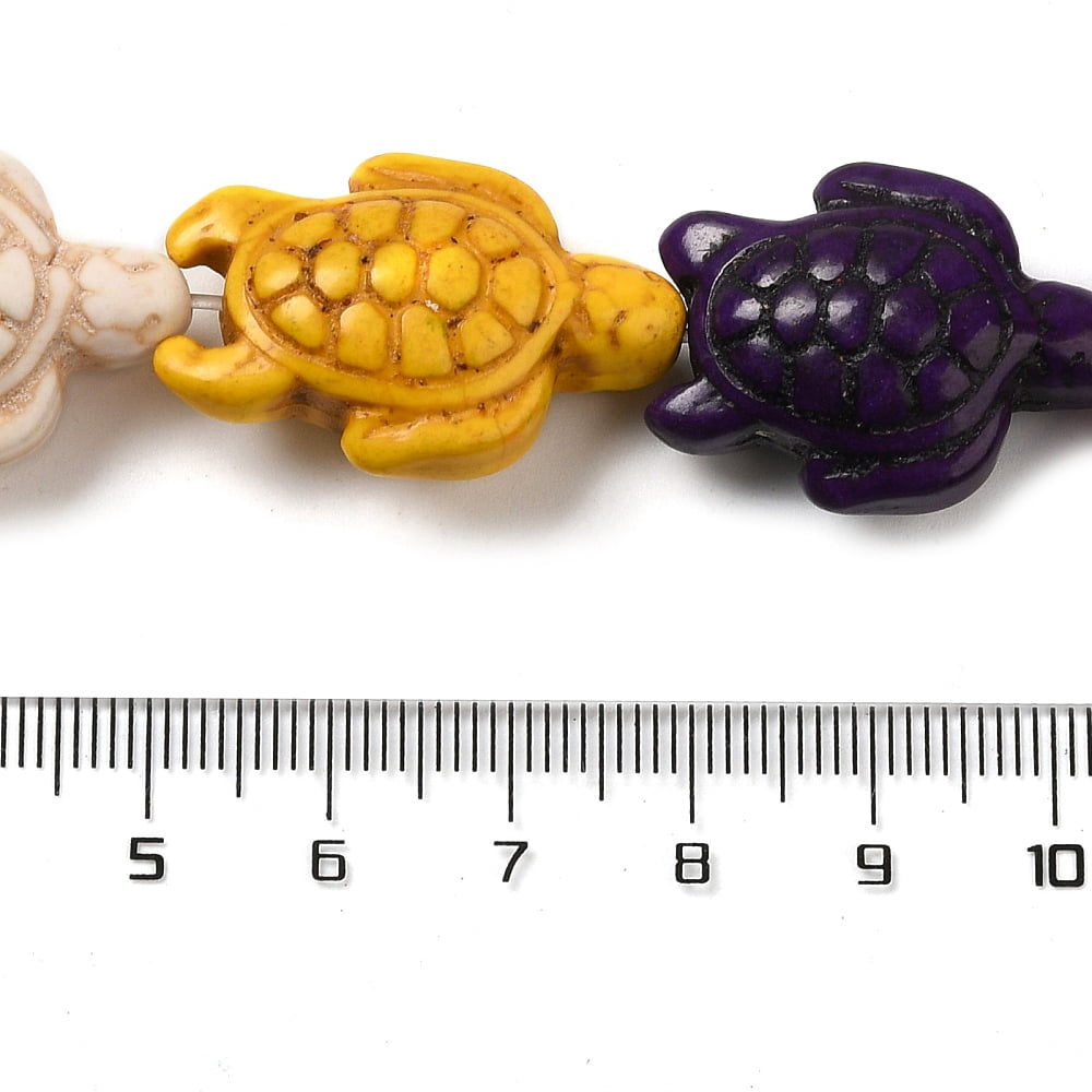 1000g Dyed Synthetic Turquoise Beads Strands Sea Turtle Colorful 29x19.5x11.5mm Hole: 1.8mm 12 strands/1000g
