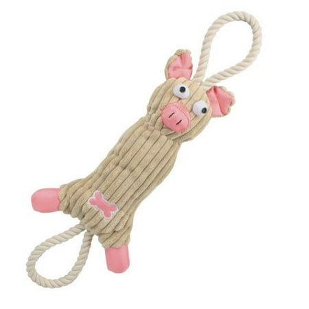 UPC: 0858342750615 | Pet Life ®  Plush Cow  Natural Jute Rope and Squeak Tugging Plush Dog Toy