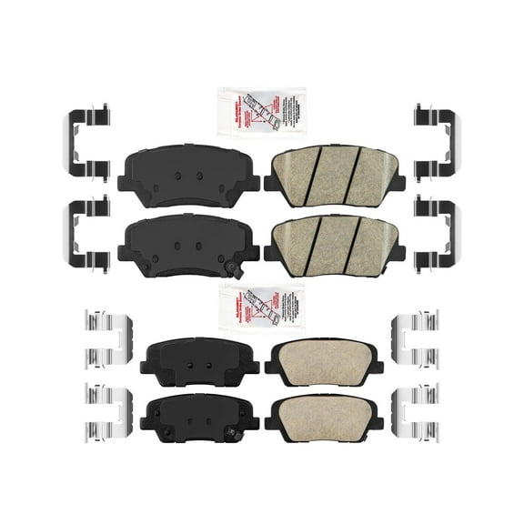 Ameri Ceramic Front Rear Disc Brake Pads Hardware For Hyundai Santa Fe 2010-2012