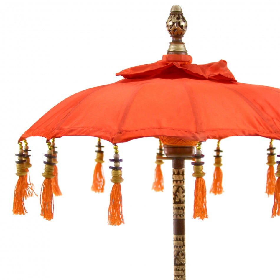 Koyal Wholesale Bali Umbrella Stand, Orange 34Inch Tall Moroccan Style