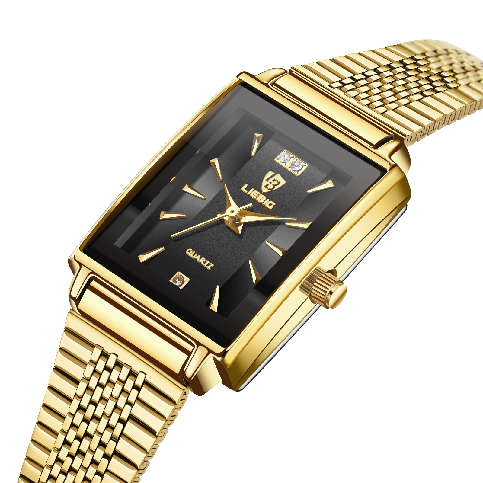 LIEBIG Gold Watches for Women Dainty Elegant Womens Watch Classic Vintage Fashion Square Ladies Quartz Watch Gifts