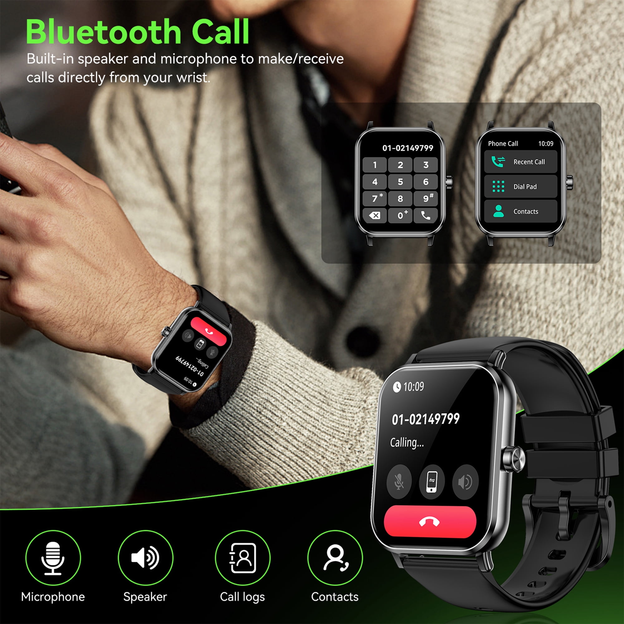 FPZMIU Smart Watch, 1.85" HD Touch Screen, 130+ Sport Modes photo 5