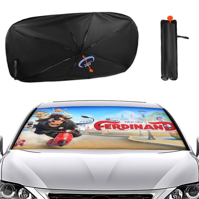 Ferdinand Sombrilla Solar para Auto - Protector de Parabrisas Plegable | Cortina Solar Delantero | Bloqueo UV y Aislamiento de Calor 133x73cm