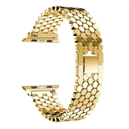 Stainless Steel strap For Apple Watch Band 44mm 40mm iwatch 42mm/38mm wristbands watchband and tool apple watch band 4 3 5 se 6 7 wrist band - gold