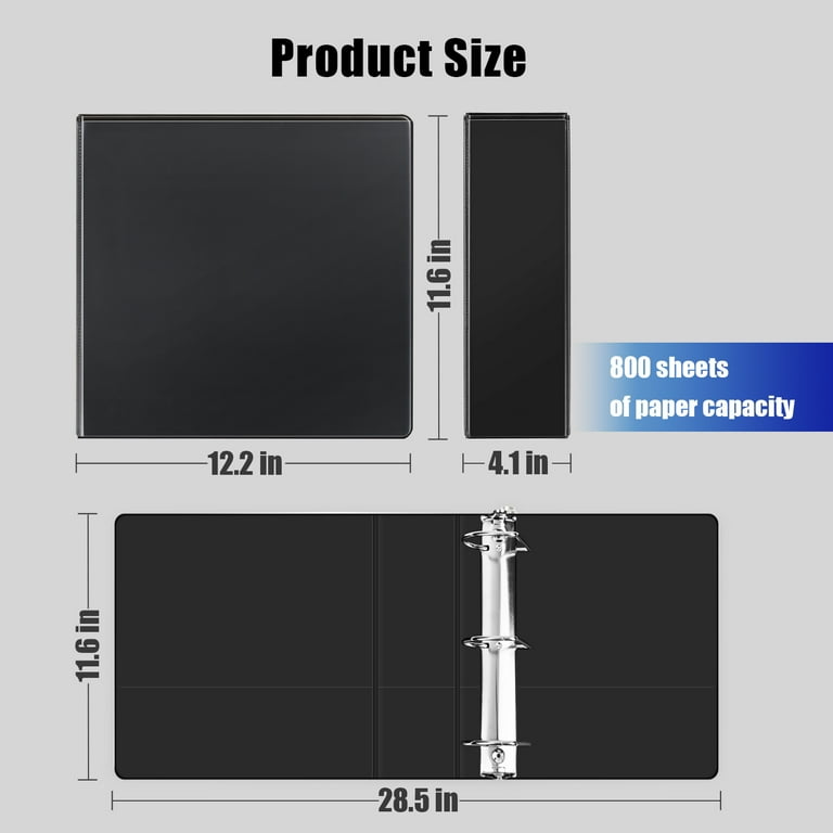 Comix Heavy-duty 3 Ring Binder, 4 inch D Ring Binders, Hold 835