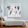 thumbnail image 5 of Curtains 63 Inch Length 2 Panels, Blue Brown Diamond Grommets Window Treatment Curtain, Modern Geometric Middle Century Thermal Curtains Drapes for Living Room/Bathroom, 5 of 9