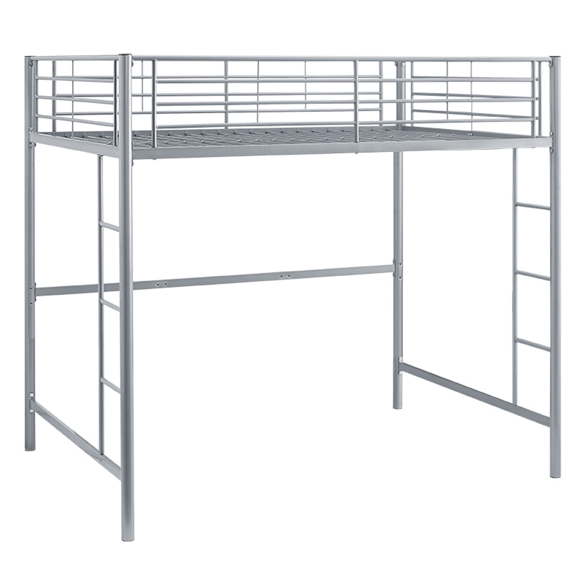 Walker Edison Full Size Premium Metal Loft Bed - Silver