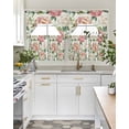 thumbnail image 4 of Pink Botanical Flowers Swag Curtains for Living Room/Bedroom Windows, Spring Pastoral Floral Kitchen Curtains and Valances Set 36 Inch Length, Light Filtering Swags Valance Curtain Panels, 4 of 5