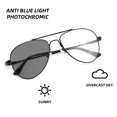 thumbnail image 3 of Gafas fotocromáticas anti luz azul para mujer, elegantes gafas de titanio con montura para hombre, gafas de sol fotocromáticas para leer en la computadora, 3 of 5