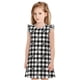 thumbnail image 1 of Balery Black Tartan Plaid Camisón de princesa para niñas, pijama de algodón con mangas abullonadas, suave y bonito.-X-Large, 1 of 6