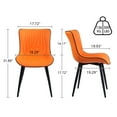 thumbnail image 3 of Kidol & Shellder Dining Chairs Set of 2 Soft Leather Dining Room Chairs with Sleek Metal Legs,Orange, 3 of 9