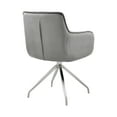 thumbnail image 5 of Noah Dining Room Accent Chair in Grey Velvet and Brushed Stainless Steel Finish, 5 of 8