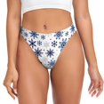 thumbnail image 1 of Fotbe blue Snowflake Prints Tanga Sin Costuras para Mujer con Estampado – Panties Invisibles, Transpirables y Cómodos para Uso Diario-3X-Large, 1 of 6
