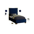 thumbnail image 2 of Meridian Furniture Lana Solid Wood and Velvet Twin Bed in Navy, 2 of 3