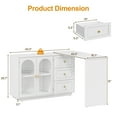 thumbnail image 5 of Heynemo Extendable Makeup Vanity Desk with 3 Drawers & 2 Doors, 5 of 10