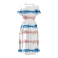 thumbnail image 5 of Karymi Easter Dresses for Women Crew Neck Short Sleeve Floral Print Midi Dress, Gathered Empire Waist Loose Flowy Summer Casual Sundress Cocktail Dresses for Women, 5 of 7