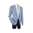 thumbnail image 3 of Men Sport Coat by Berlusconi Turkey Italian Wool Super 180's #671-07 Blue Plaid, 3 of 6