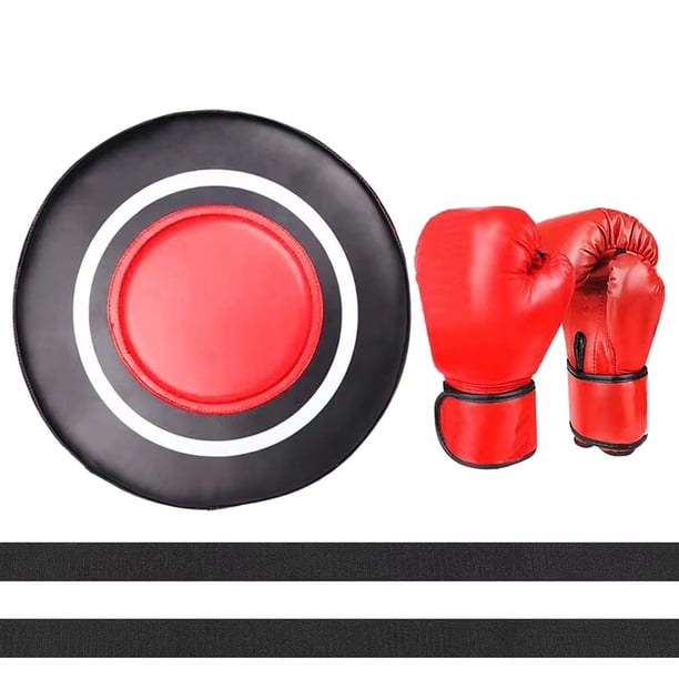 Almohadilla de boxeo de pared, equipo de fitness, almohadilla de boxeo para practicar taekwondo y karate. Guantes rojos para adultos