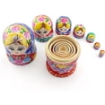 thumbnail image 4 of Russian Nesting Dolls Matryoshka Wood Stacking Nested Set 7 Pieces Handmade Toys, 4 of 5