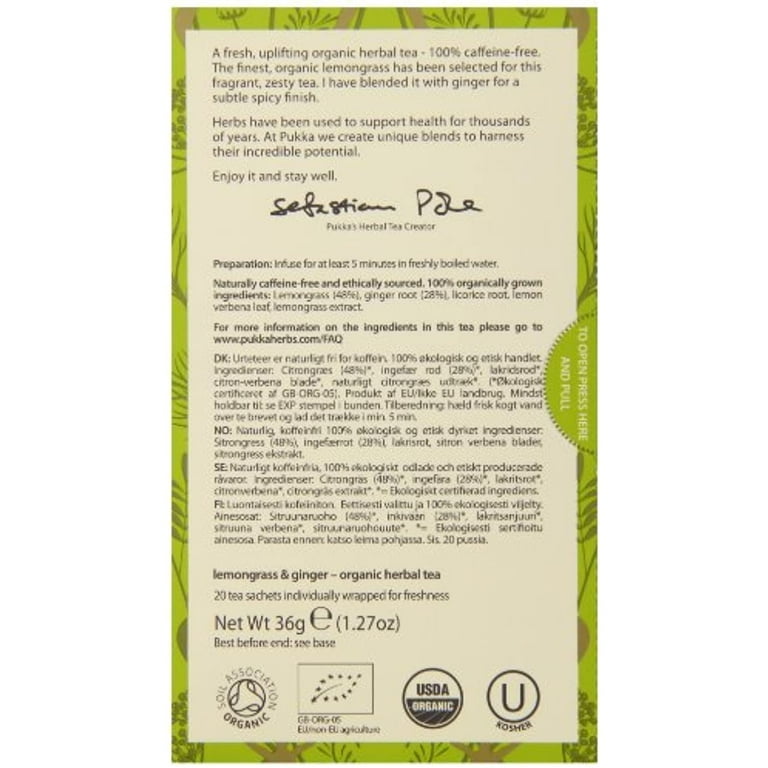 Pukka Tisana Lemongrass & Ginger - Medicamenta Organic