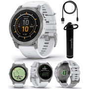 Garmin epix Pro (Gen 2) Sapphire Edition, 47mm, High Performance Smartwatch, Advanced Training Technology, Built-in Flashlight, Whitestone with Wearable4U Power Bank Bundle
