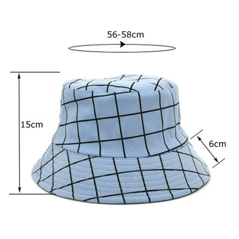 Womens Hats Plaid Cotton Breathable Spring Fishermans Printed Female