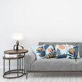 thumbnail image 3 of Minimal Throw Pillow Cushion Case Pack of 4, Modern Style Leaf Branch and Geometric Abstract Details Contemporary, Modern Accent Double-Sided Printing, 20" x 12", Soft Blue Grey and Fawn, 3 of 6