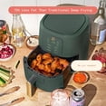 thumbnail image 4 of 3 Quart Digital Air Fryer, Compact Small Kitchen Air Fryer with Touch Screen Display, 4 Preset Functions, 170°F–400°F Adjustable Temperature, Ceramic Nonstick Basket, 1200W (Thyme Green), 4 of 9