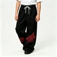 thumbnail image 2 of FYDUU Boys Baggy Sweatpants Straight Leg Joggers Drawstring Elastic Waist Open Bottom Athletic Sweatpant Casual Pants Comfort School Wear Versatile Slacks 10-11 Years, 2 of 5