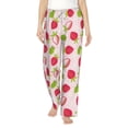thumbnail image 2 of Goofa Hand Drawn Strawberry Printed Soft Pajama Pants for Women, Wide Leg Comfy Casual Lounge Yoga Pants-Medium, 2 of 9