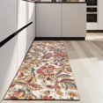 thumbnail image 4 of Beige Floral and Paisley Pattern Kitchen Rug Mat,Kitchen Runner Rugs Non Skid Washable,Decorative Kitchen Floor Mats for Kitchen,Sink,Laundry,17"X47", 4 of 5