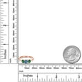 thumbnail image 6 of Gem Stone King 18K Rose Gold Plated Silver Persian Blue Moissanite and Green Nano Emerald Engagement Ring for Women | 1.10 Cttw | Round 5MM | Gemstone Birthstone | Size 8, 6 of 6