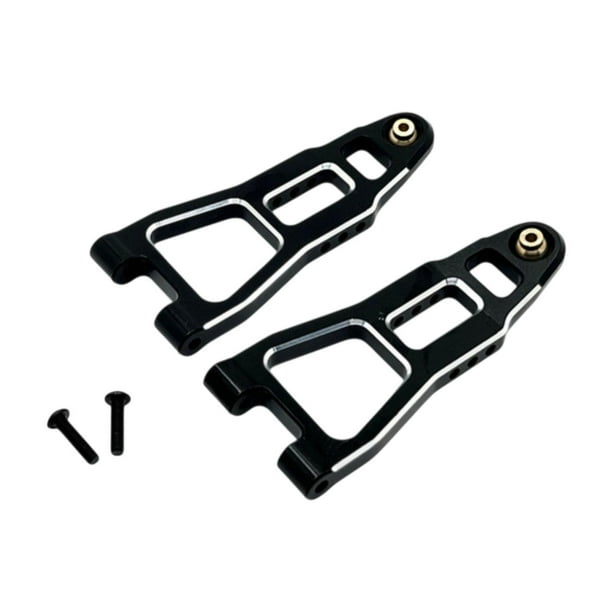 2 piezas de brazo inferior delantero y trasero a escala 1/12, piezas de actualización para coche RC, alta resistencia y fácil de instalar. Plateado negro