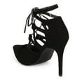 thumbnail image 3 of New Women Wild Diva Akira-63 Suede Pointy Toe Gilly Tie Gladiator Pump Size, 3 of 6