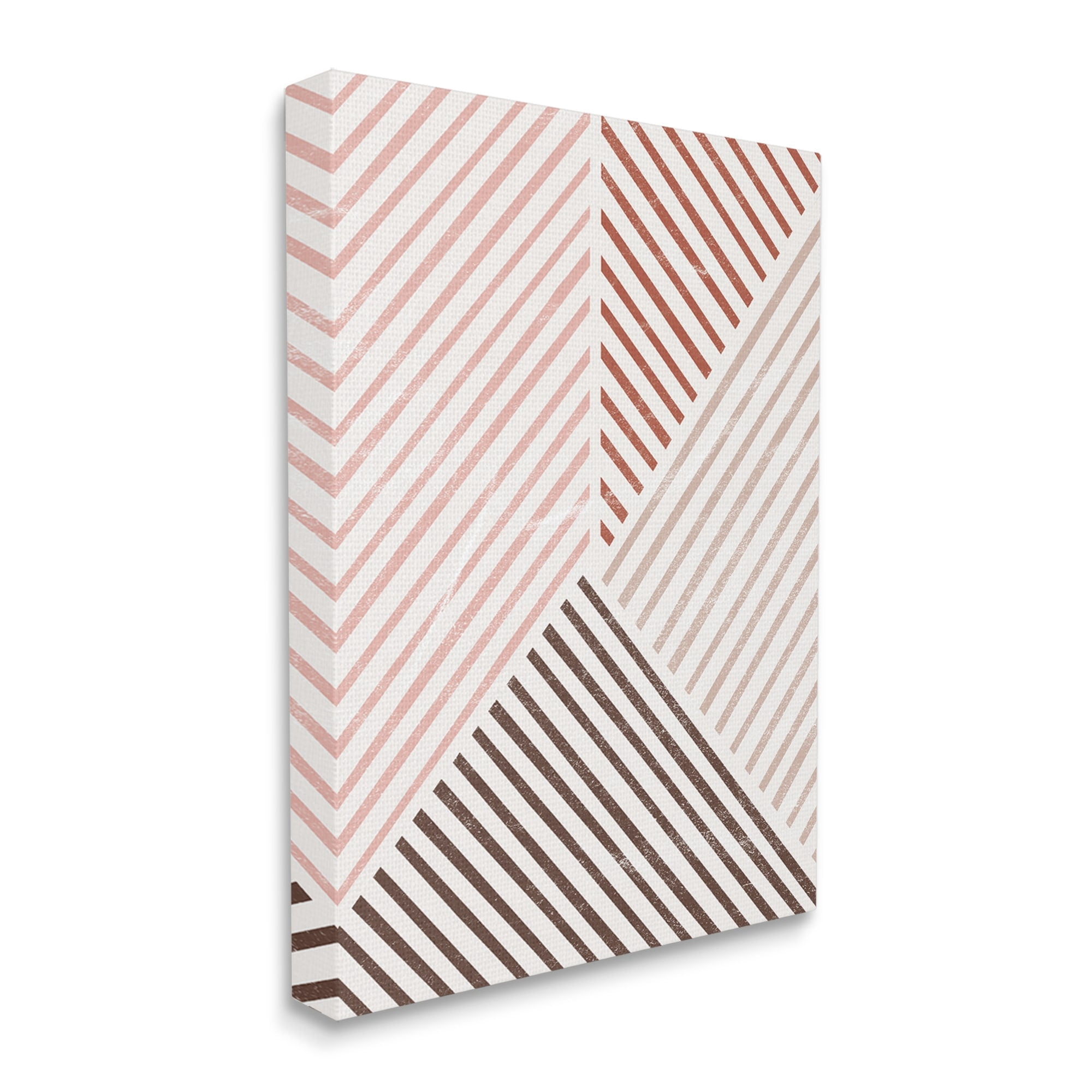 Stupell Neutral Tones Asymmetrical Stripes Abstract Painting Gallery Wrapped Canvas Print Wall Art