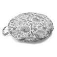 thumbnail image 1 of Philodendron Round Floor Cushion with Handle, Repetitive Outline Sketch of Uncolored Tropical Foliage, Decorative Pillow for Living Room & Dorms, 18" Round, Charcoal Grey and White, by Ambesonne, 1 of 4