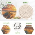 thumbnail image 4 of Haosy Set of 6 Drink Woven Coaster with Holder Heat Resistant Non-Slip Bar Coasters 4 Inches Turtle Beach Sunset, 4 of 7