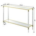 thumbnail image 6 of Convenience Concepts Royal Crest 2 Tier Acrylic Glass Console Table, Gold/Glass, 6 of 6