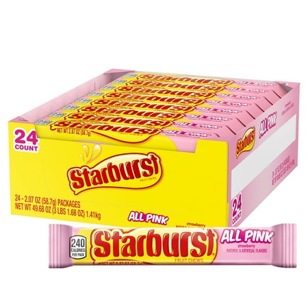 Starburst All Pink Fruit Chews Candy, 49.68 Oz, 24 Count