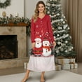 thumbnail image 4 of SEANATIVE Christmas Sleep Shirt for Women Long Sleeve Night Gown Fall Winter Fashion Pajama Dress Button Front Nightshirts Sleepshirts Cozy Nightdress, 4XL, Santa Claus Snowman Musical Note Red, 4 of 7