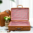 thumbnail image 6 of SPOORYYO Home Storage & Organisation Imitation Rattan Box Retro Portable Storage Box Wedding Photography Decoration Photo Souvenir Rattan Organizing Box, 6 of 7