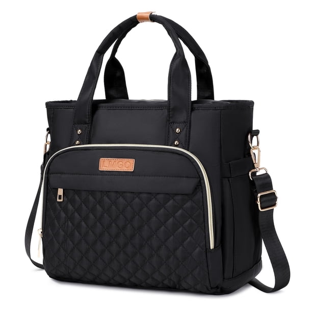 Bolsa LMGO Medium para mujer con múltiples bolsillos, color negro