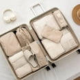 thumbnail image 7 of 8 Sets Luggage Packing Organizers for Travel Accessories, Travel Essentials, Including Waterproof Shoe Storage Bag Convenient Packing Pouches Clothing Underwear Bag for Traveller, Beige, 7 of 7