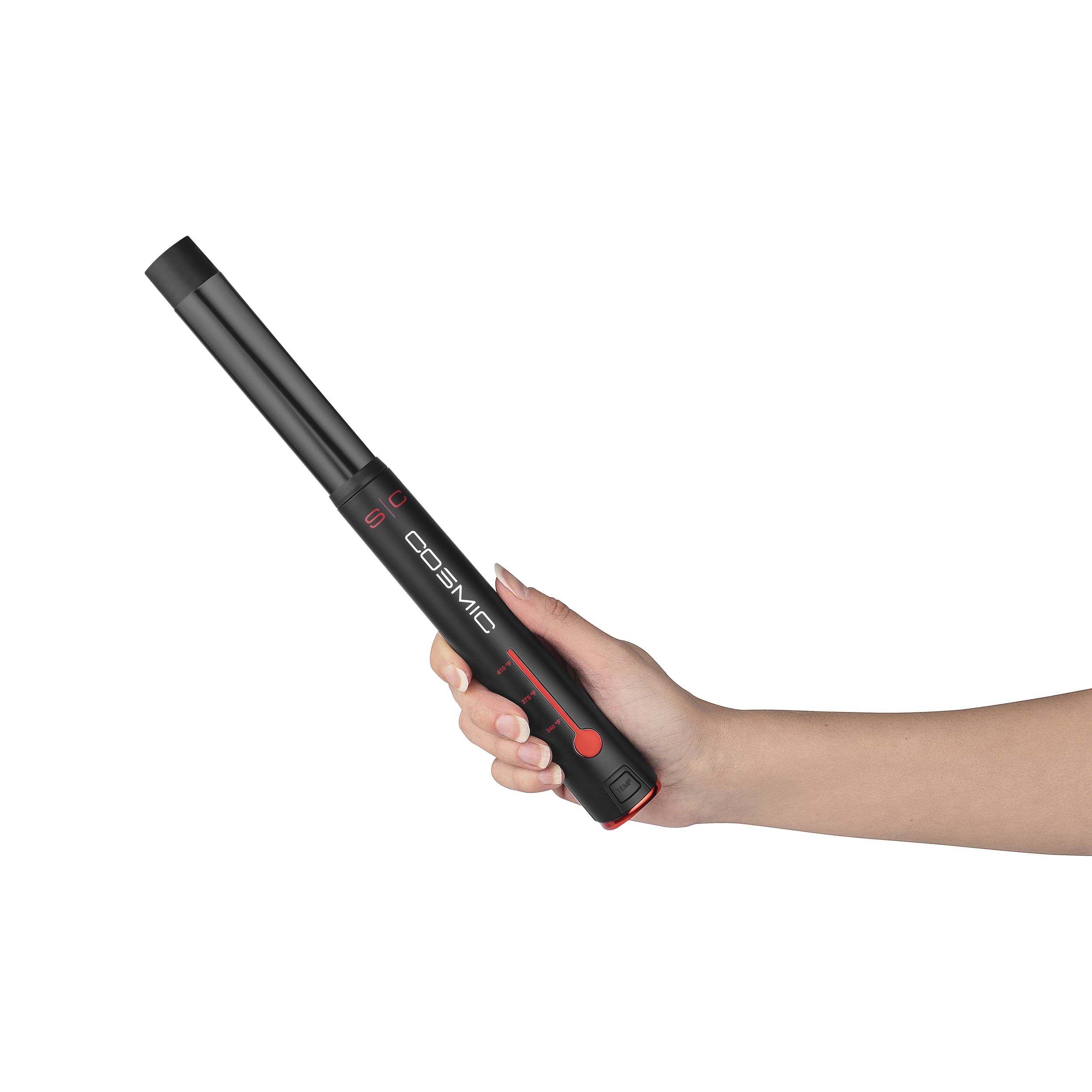 StyleCraft Cosmic Travel-Size Professional 1-Inch Hair Curling Wand, Cordless, Black