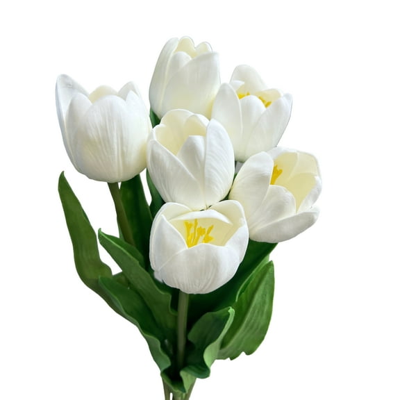 Set of 6 Real Touch Artificial Tulip Stems, 20 inches Tall