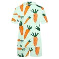thumbnail image 3 of Jamicy Pyjama Mode Femme Mode Décontractée Imprimé T-Shirt à Manches Courtes à Col à Revers avec Short Ample Confortable Ensemble de Pyjama pour la Maison, 3 of 4