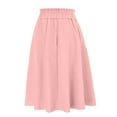 thumbnail image 4 of Ploknplq A-line Skirt for Women Solid Knee Length with Pocket Black Skirt for Women Pink XXL, 4 of 4