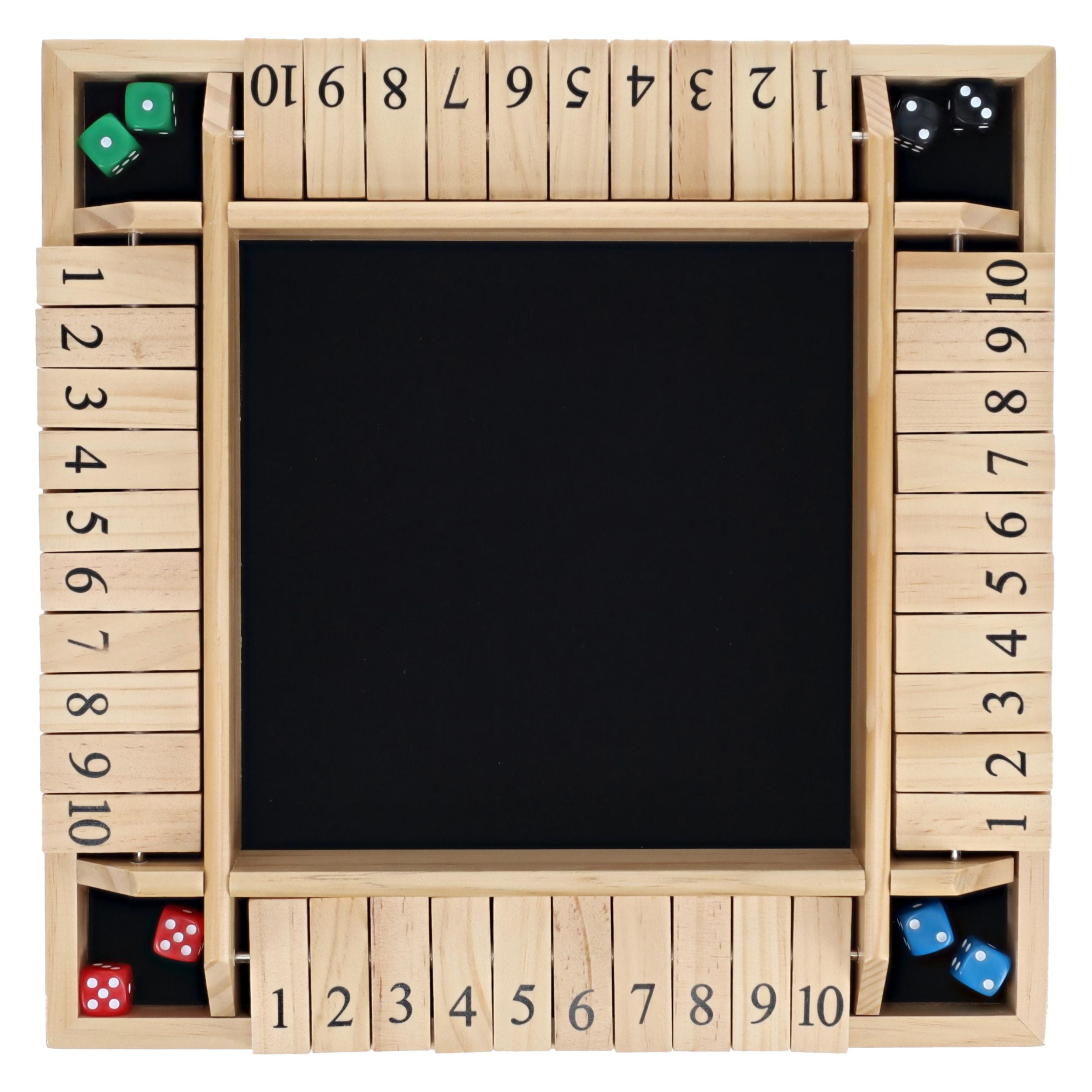 WE Games 4 Player Shut The Box Classic Dice Game - Natural Wood - 14 in.